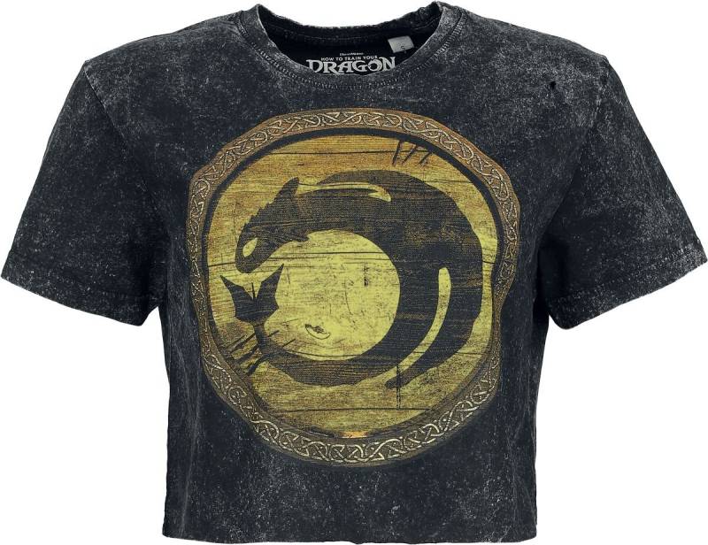 Drachenzähmen leicht gemacht T-Shirt - Dragons - Circle Gold - XL bis 4XL - für Damen - Größe XXL - schwarz  - EMP exklusives Merchandise! von Drachenzähmen leicht gemacht