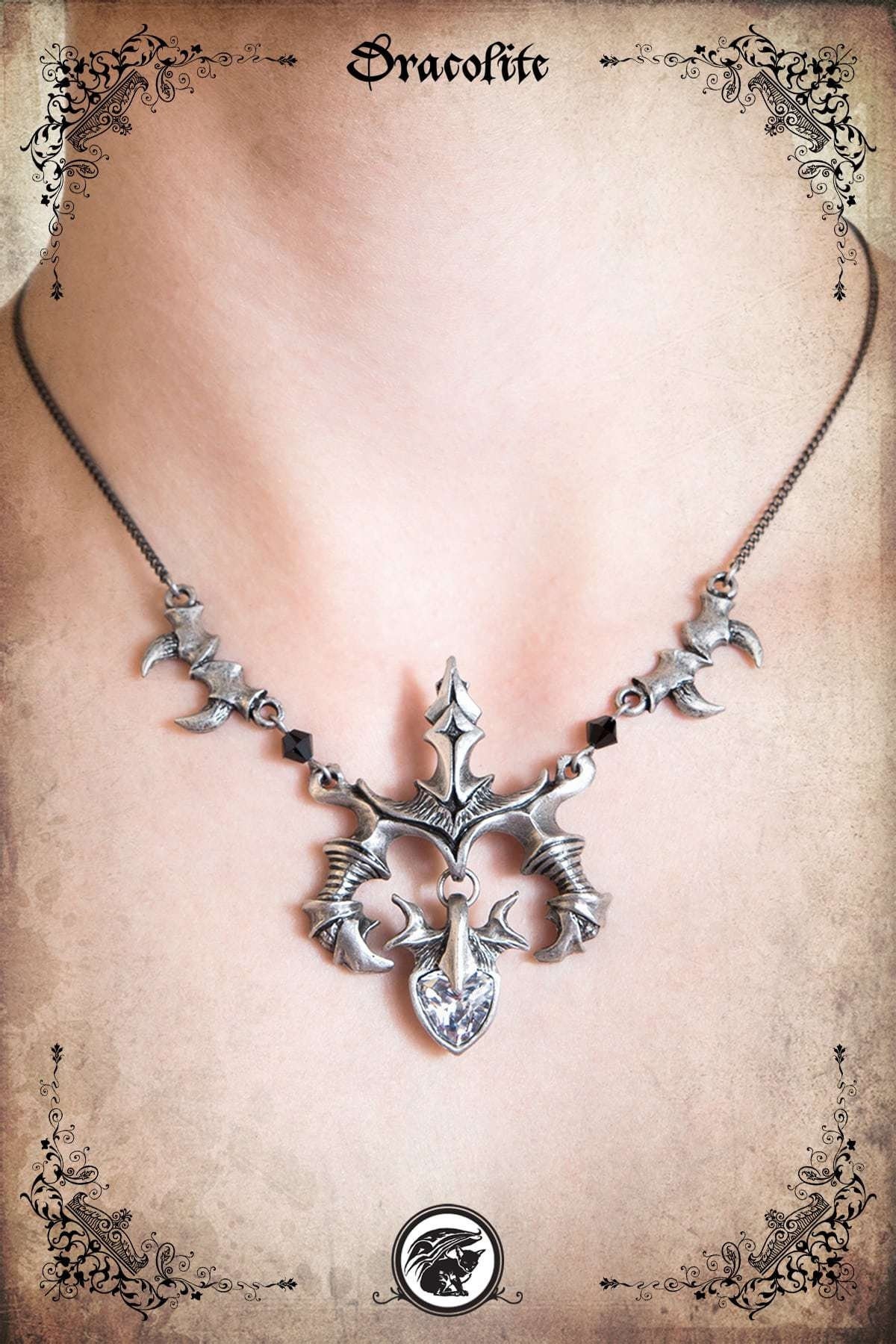 Gothic Samaël Vampir Halsketten Schmuck - Handgemachte Mittelalterliche Halskette Mit Swarovski von Dracolite
