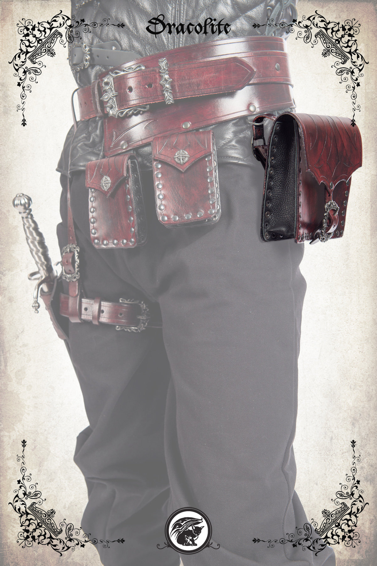 Große Schurke Ledertasche Für Larp, Action-Rollenspiel Und Cosplay von Dracolite