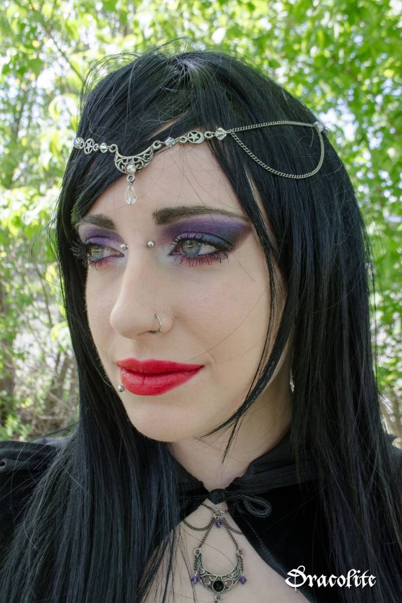 Lunar Kopfschmuck - Handgefertigter Mit Swarovski Kristallen Für Larp, Kostüme, Cosplay von Dracolite