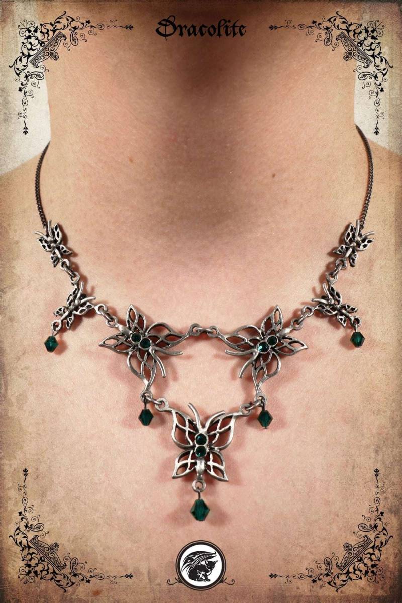Mittelalterliche Hina Halskette Schmetterling Schmuck - Handgemachte Mittelalterliche Mit Swarovski von Dracolite