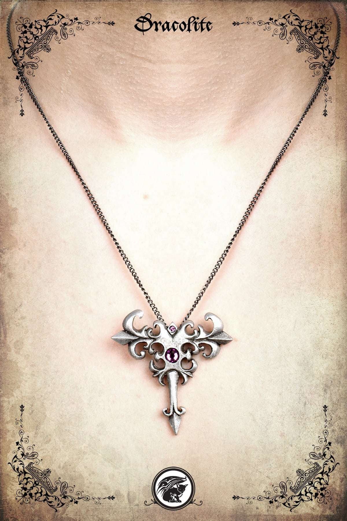 Mittelalterliche Cinia Kreuz Anhänger Schmuck - Handgemachte Mittelalterliche Halskette Mit Swarovski von Dracolite