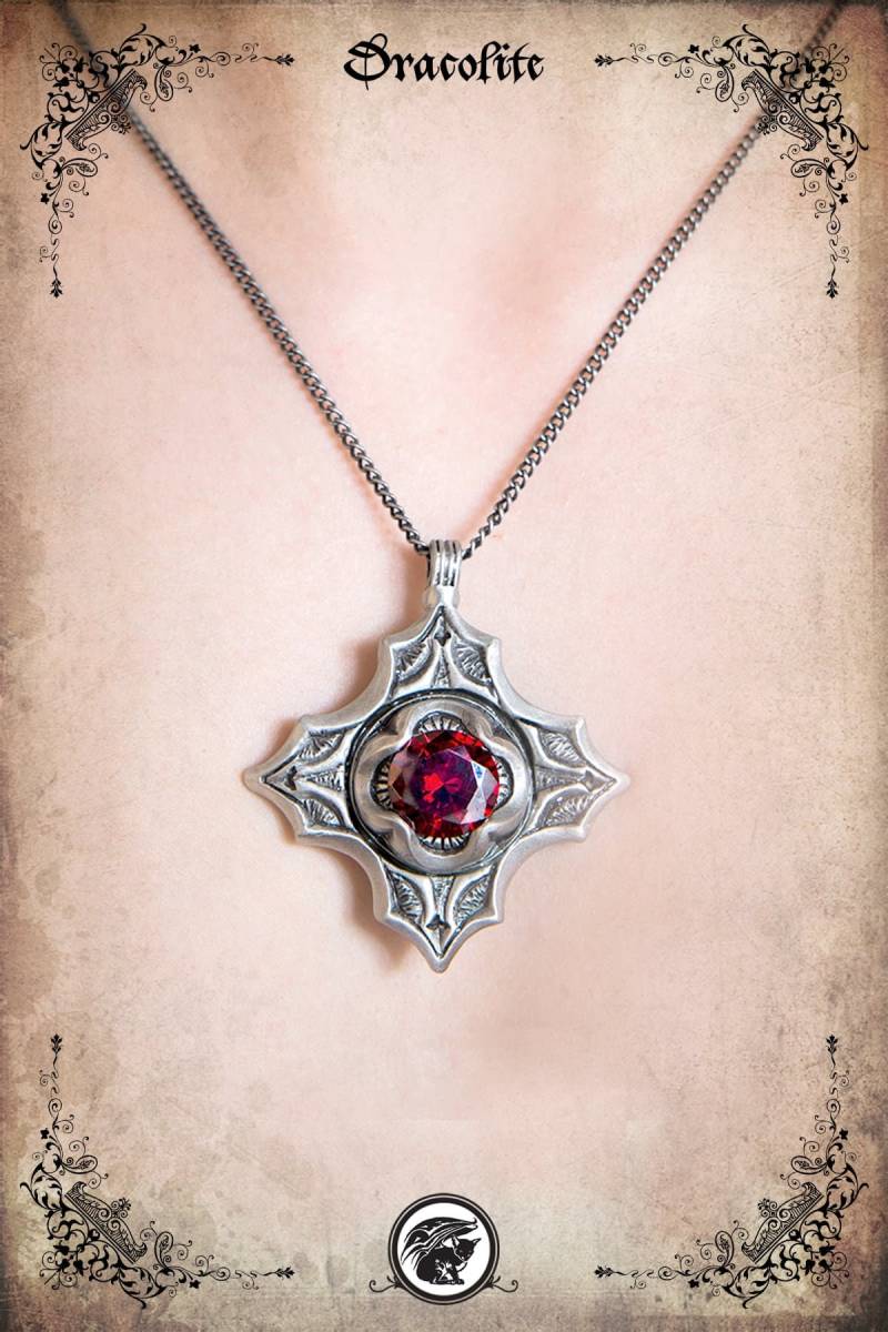 Mittelalterliche Halskette Mit Swarovski Anhänger - Handgemachte Steampunk von Dracolite