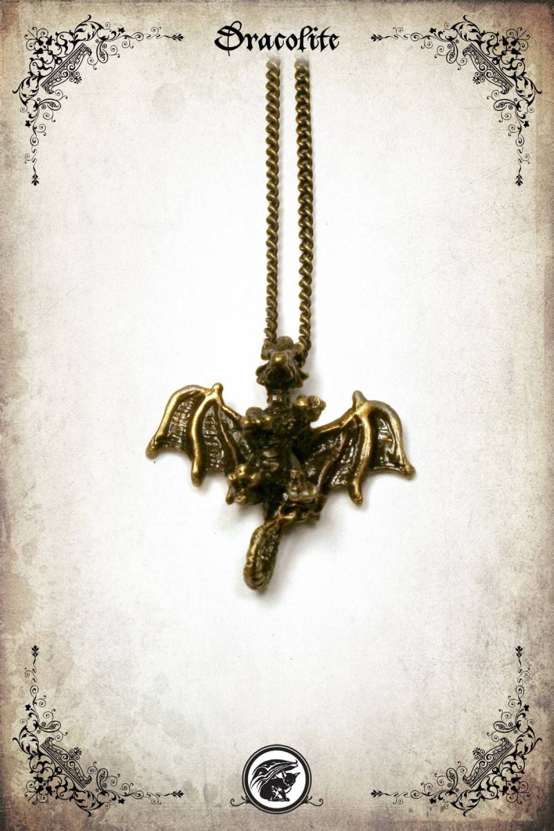 Mittelalterlicher Anhänger Drache Kalcryx Schmuck - Handgemachter von Dracolite