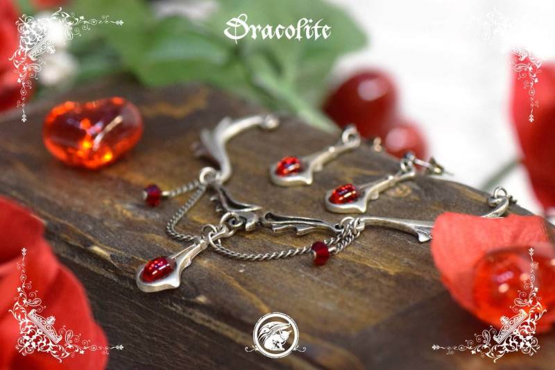 Mittelalterlicher Lunar Halsketten-Schmuck - Handgemachte Mittelalterliche Halskette Und Ohrringe Mit Swarovski von Dracolite