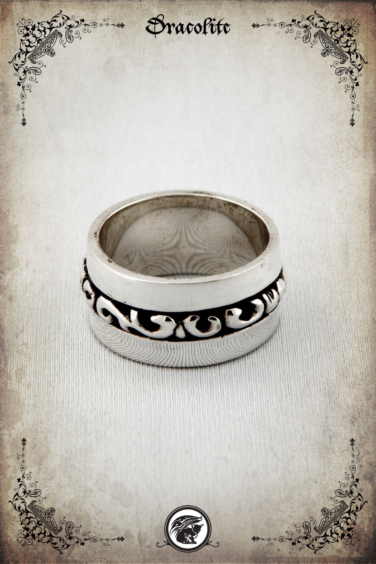 Mittelalterlicher Nemus-Ring | Groß - Sterlingsilber 925 von Dracolite