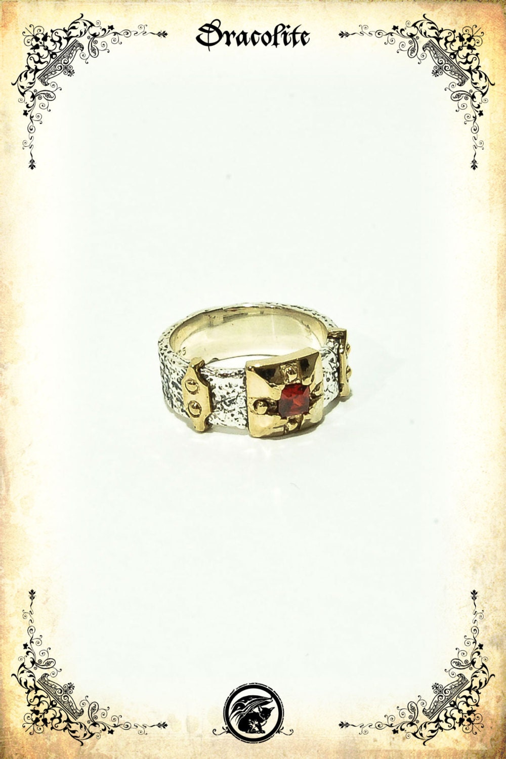 Mittelalterlicher Uther Ring - Mittelalterliche Hochzeit Sterling Silber 925 von Dracolite