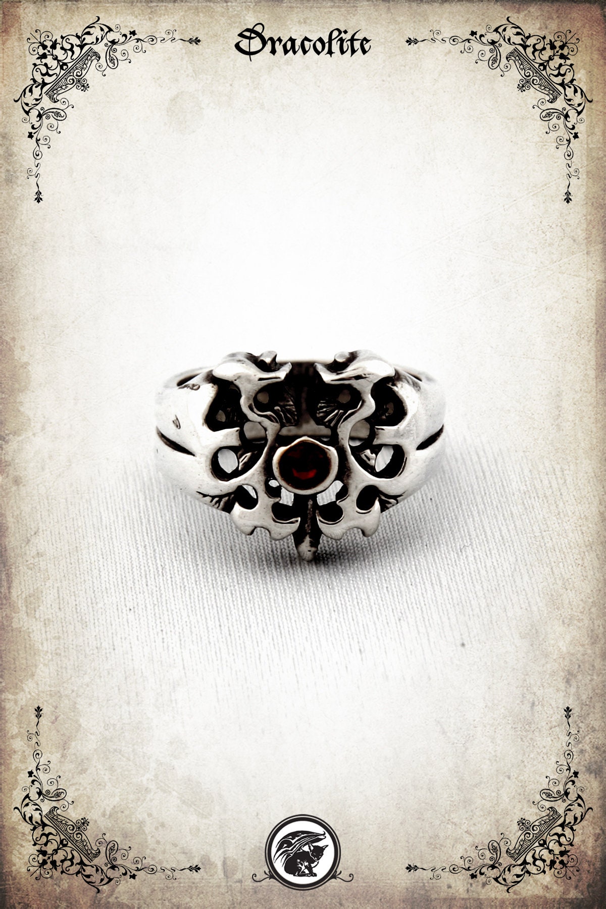 Ring Der Dunkelheit Mittelalterlicher - Sterling Silber 925 von Dracolite