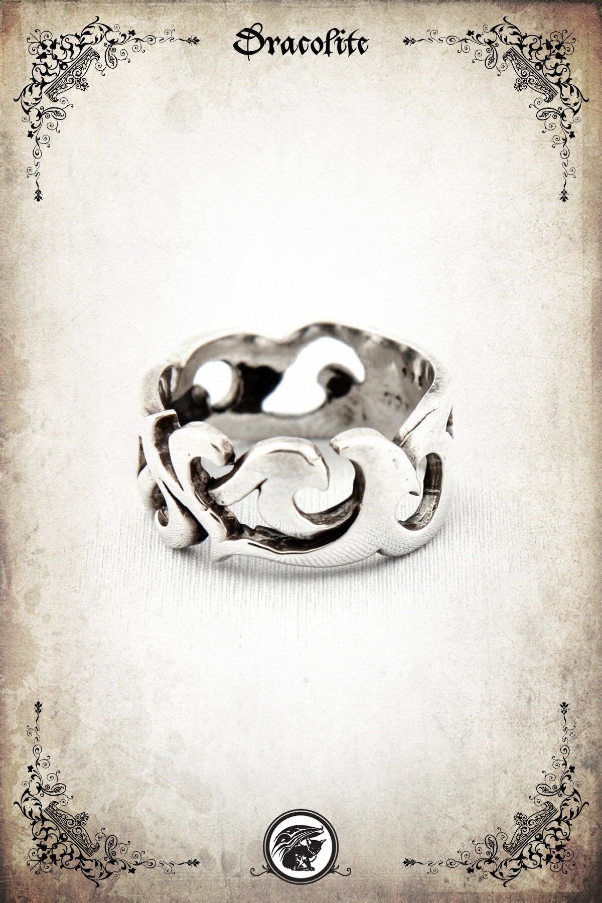 Runen Mittelalter Ring - Sterling Silber 925 von Dracolite