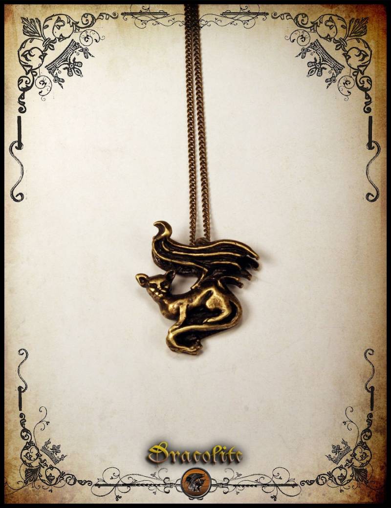 Salem Geflügelte Katze Schutz Anhänger Schmuck - Handgemachter Gothic von Dracolite