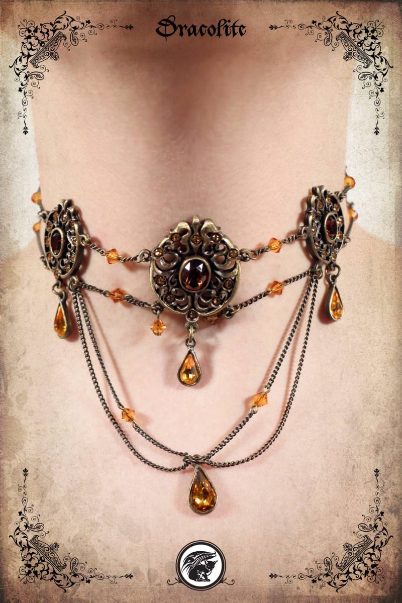 Victoria Mascarad Halskette Schmuck - Handgemachte Mittelalterliche Und Ohrringe Mit Swarovski von Dracolite