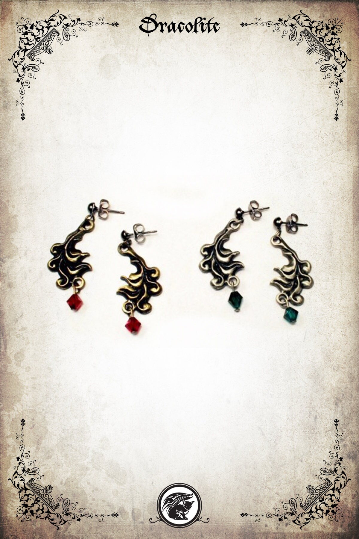 Victorian Mina Halskette Schmuck - Handgemachte Mittelalterliche Und Ohrringe Mit Swarovski von Dracolite