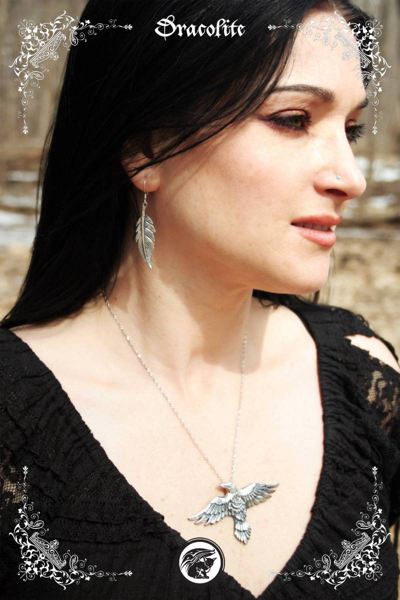 sterling Silber Feder Ohrringe - Handgemachte Mittelalterliche Aus von Dracolite