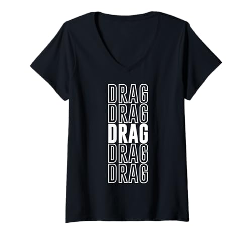 Damen Ziehen T-Shirt mit V-Ausschnitt Damen Ziehen T-Shirt mit V-Ausschnitt von Drag Apparel