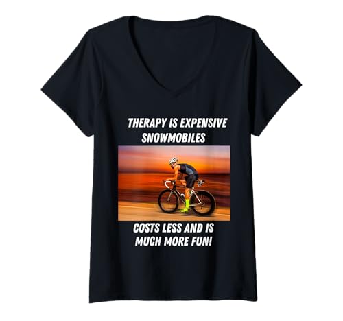 Damen Professionelle Hilfe ist teuer Radrennen kostet weniger T-Shirt mit V-Ausschnitt von Drag Racing Professional Help Fun for Speed Lovers