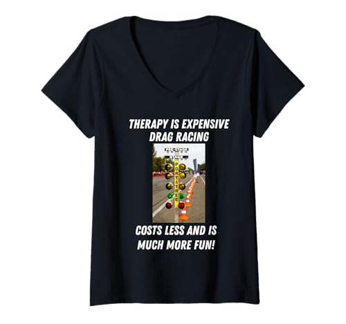 Damen Professionelle Hilfe ist teures Drag Racing kostet weniger T-Shirt mit V-Ausschnitt von Drag Racing Professional Help Fun for Speed Lovers