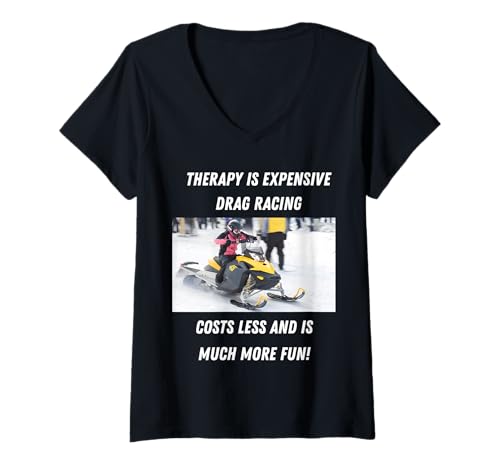 Damen Professionelle Hilfe ist teures Drag Racing kostet weniger T-Shirt mit V-Ausschnitt von Drag Racing Professional Help Fun for Speed Lovers