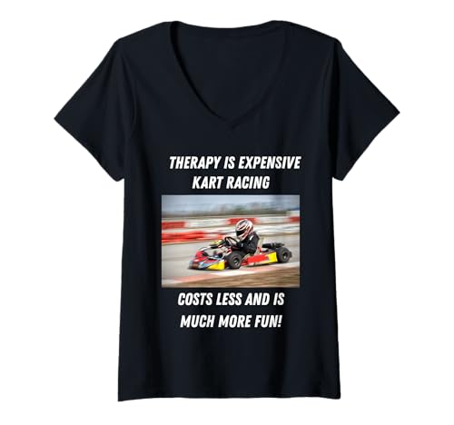 Damen Professionelle Hilfe ist teures Kartrennen kostet weniger T-Shirt mit V-Ausschnitt von Drag Racing Professional Help Fun for Speed Lovers