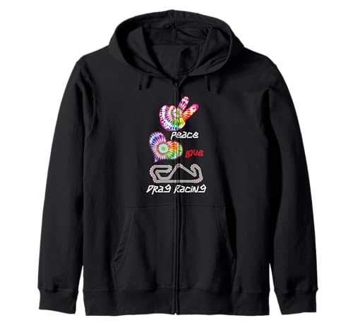 Drag Racing Rennwagen für Mädchen im Retro-Look Peace Love Drag Kapuzenjacke Drag Racing Rennwagen für Mädchen im Retro-Look Peace Love Drag Kapuzenjacke von Drag Racing Race Car Girl Peace Love Drag