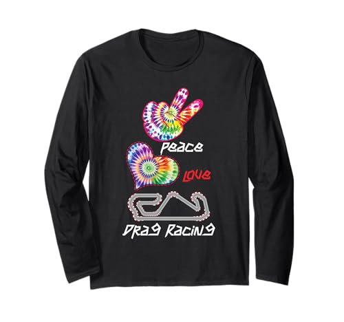 Drag Racing Rennwagen für Mädchen im Retro-Look Peace Love Drag Langarmshirt Drag Racing Rennwagen für Mädchen im Retro-Look Peace Love Drag Langarmshirt von Drag Racing Race Car Girl Peace Love Drag