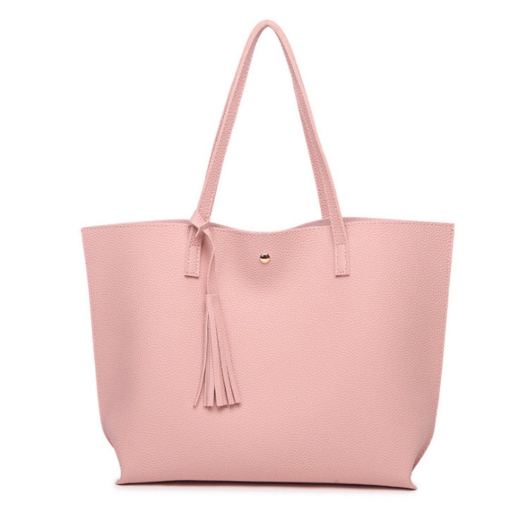 Vegane Quaste Einkaufstasche Große Leicht Rosa Vegane Quaste Einkaufstasche Große Leicht Rosa von Draganafashion