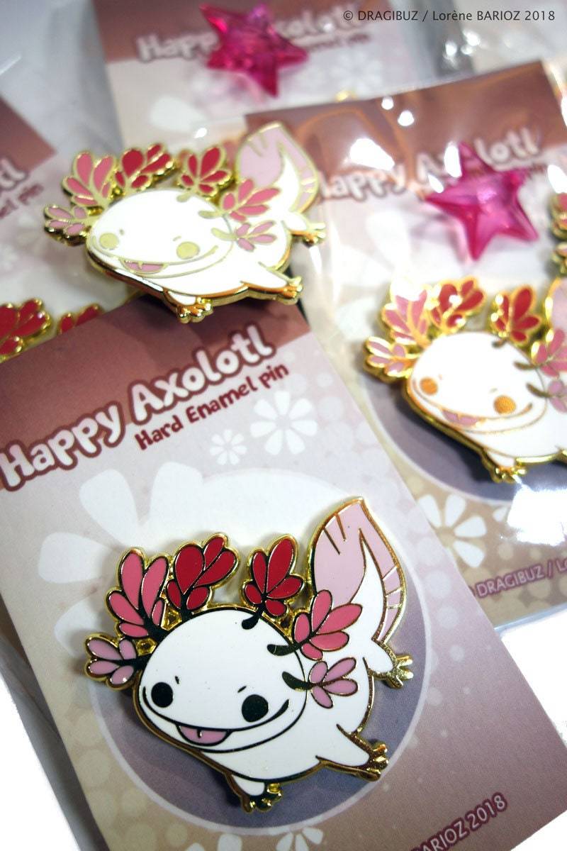 Glücklicher Axolotl Hart-Emaille-Pin Glücklicher Axolotl Hart-Emaille-Pin von Dragibuz