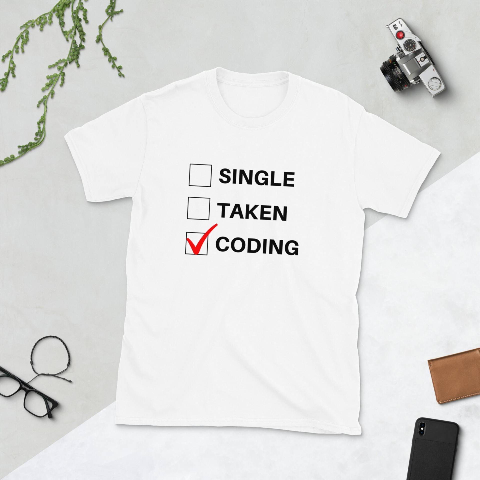 Single Taken Coder Code Informatik Programmierer Programmierprogrammierer Software Engineer Dev Comp Sci Kurzärmeliges Unisex T-Shirt Single Taken Coder Code Informatik Programmierer Programmierprogrammierer Software Engineer Dev Comp Sci Kurzärmeliges Unisex T-Shirt von Dragnloc