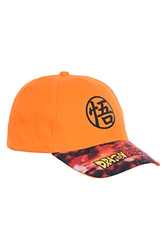 Dragon Ball Z Hut für Jungen, Baseball Kappe, Goku Design, Sommermütze, Geschenk für Jungen, Verstellbare Hut | Orange von Dragon Ball Z