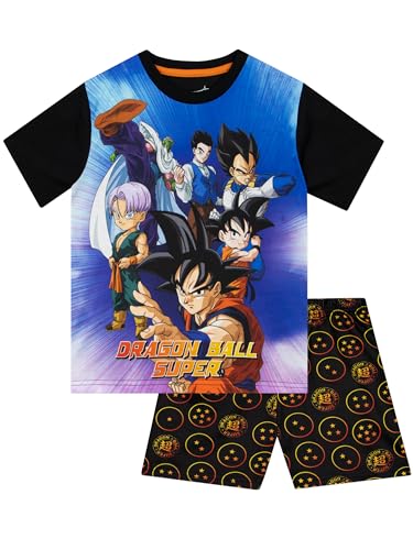 Dragon Ball Z Schlafanzug Jungen | Anime Schlafanzug Kinder | Goku Pyjamas Jungen Kurz | Dragonball Pyjama Sommer | Schwarz 146 von Dragon Ball Z