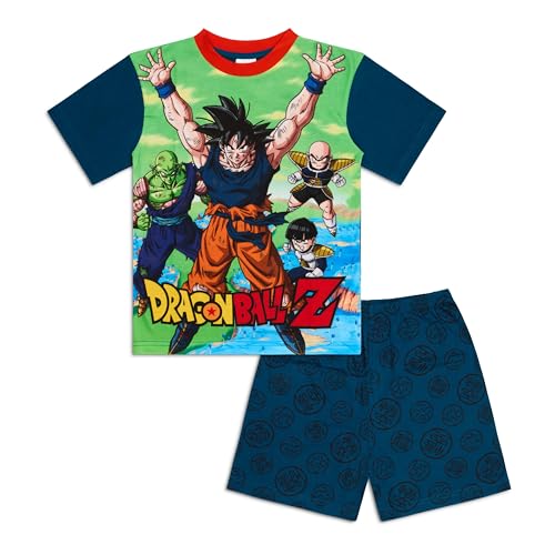 Dragon Ball Z Schlafanzug-Set für Jungen, Goku, Vegeta und Anime-Charakter-Druck, kurzärmelig, für Kinder, Alter 7–15 Jahre, Blau, blau, 11-12 Years von Dragon Ball Z