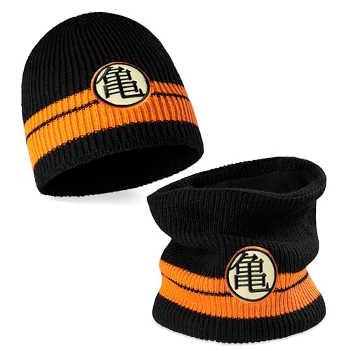 Dragon Ball Z Herren Beanie-Mütze & Schlupfschal Set - Zweiteiliges Set aus Mütze Herren und Schal in Einheitsgröße von Dragon Ball Z