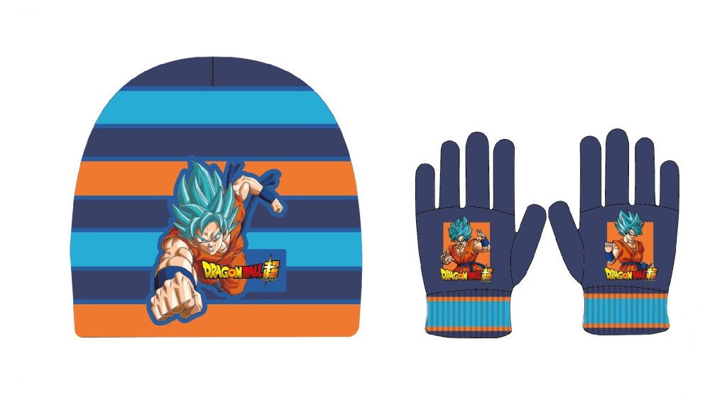 Dragon Ball Fleecehandschuhe Dragon Ball Saiyan Blue Kinder Mütze & Handschuh Set von Dragon Ball