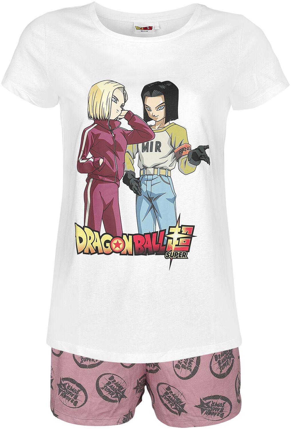 Dragon Ball - Gaming Schlafanzug - Super - Androids - S bis 3XL - für Damen - Größe L - weiß/rosa  - EMP exklusives Merchandise! von Dragon Ball