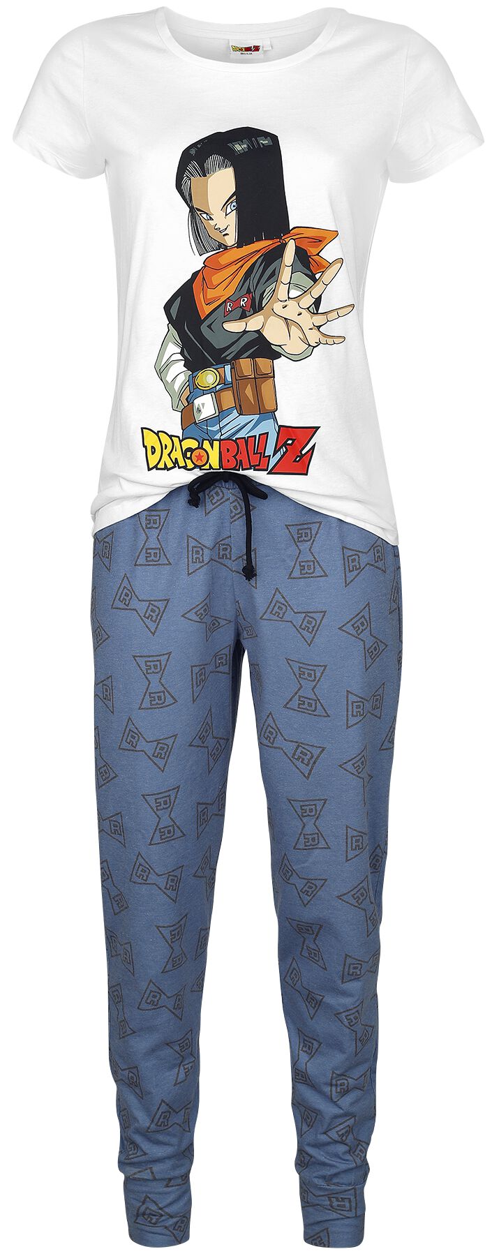 Dragon Ball - Gaming Schlafanzug - Z - Android 17 - S bis 3XL - für Damen - Größe L - weiß/blau  - EMP exklusives Merchandise! von Dragon Ball