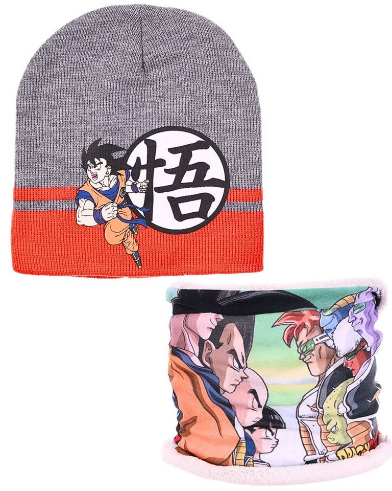 Dragon Ball Strickmütze Son Goku (2-St) Jungen Winter-Set Mütze & Schlauchschal Gr. 52, 54 cm von Dragon Ball