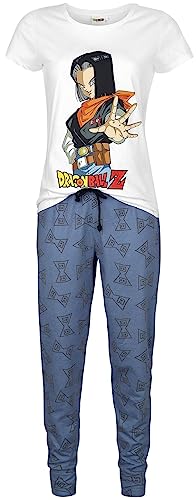 Dragon Ball Z - Android 17 Frauen Schlafanzug weiß/blau M 70% Polyester, 30% Baumwolle Anime, Gaming von Dragon Ball Z