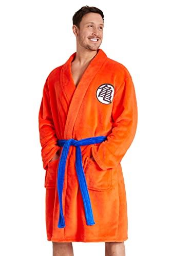 Dragon Ball Z Bademantel Herren Flauschig Fleece Anime Morgenmantel mit Kapuze (Orange, 3XL) von Dragon Ball