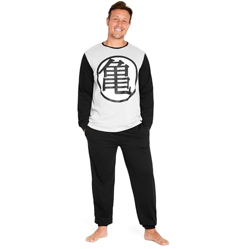 Dragon Ball Z Herren-Pyjama-Set - Herren Schlafanzug Lang, Größe S-3XL - Anime Hose, Pijama Herren - Geschenke (Grau/Schwarz, 2XL) von Dragon Ball