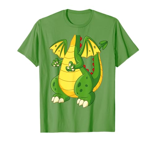 Drachenhemd Erwachsene Herren Damen Kinder Grüner Drache Kostüm T-Shirt von Dragon Costume Shirts