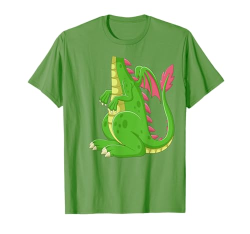 Drachenhemd Erwachsene Herren Damen Kinder Grüner Drache Kostüm T-Shirt von Dragon Costume Shirts