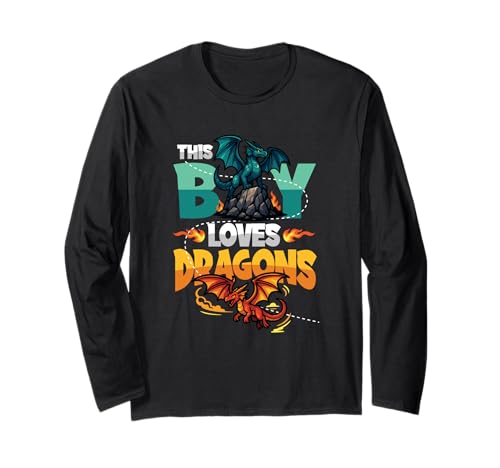 Dragon Lover Kids Dieser Junge liebt Drachen Langarmshirt Dragon Lover Kids Dieser Junge liebt Drachen Langarmshirt von Dragon Lover Apparel for Boys Designs