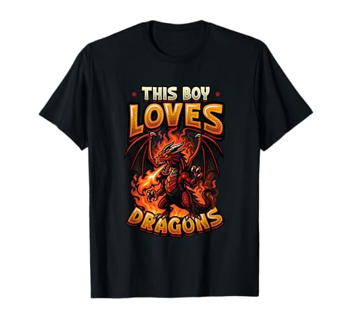 Dragon Lover Kids Dieser Junge liebt Drachen T-Shirt Dragon Lover Kids Dieser Junge liebt Drachen T-Shirt von Dragon Lover Apparel for Boys Designs