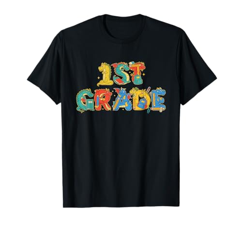Lustiger Drache, erste Klasse, Schulanfang, Kinder, Jungen, Mädchen T-Shirt Lustiger Drache, erste Klasse, Schulanfang, Kinder, Jungen, Mädchen T-Shirt von Dragon Lover First Day of School 1st Grade Outfits