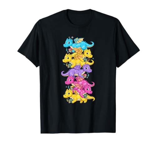 Lustiger Drache, bunt, Regenbogen, Schulanfang, Kinder, Jungen, Mädchen T-Shirt von Dragon Lovers First Day of School Teacher Outfits