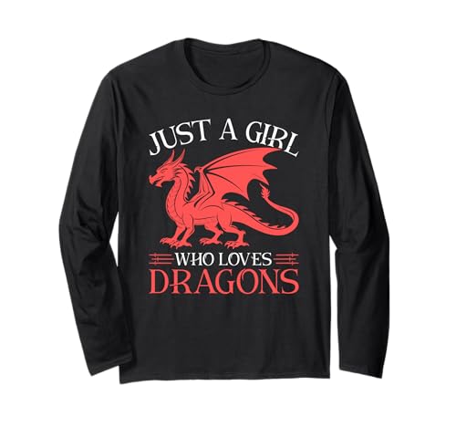 Nur EIN Mädchen, das Dragons Fantasy Creature liebt Langarmshirt von Dragon Lovers Mythical Creatures Fantasy Fan