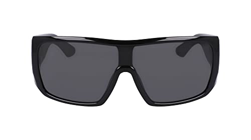 Dragon Herren Rocker Sonnenbrille, Glänzendes Schwarz mit Lumalens Rauchglas, Einheitsgröße von Dragon