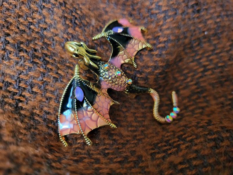 Drachen Brosche Bunt von DragonAccessoire