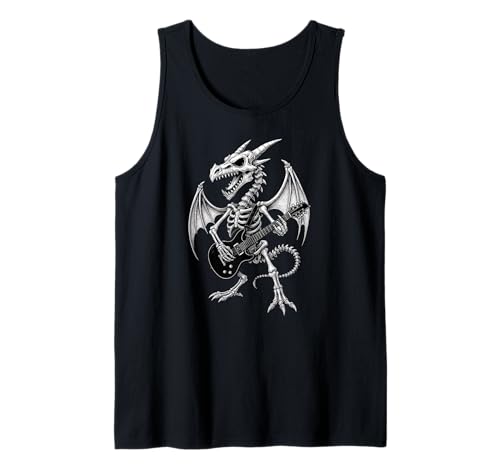 Drachen Skelett Halloween Musik E-Gitarre Jungen Mädchen Tank Top Drachen Skelett Halloween Musik E-Gitarre Jungen Mädchen Tank Top von DragonAxis1