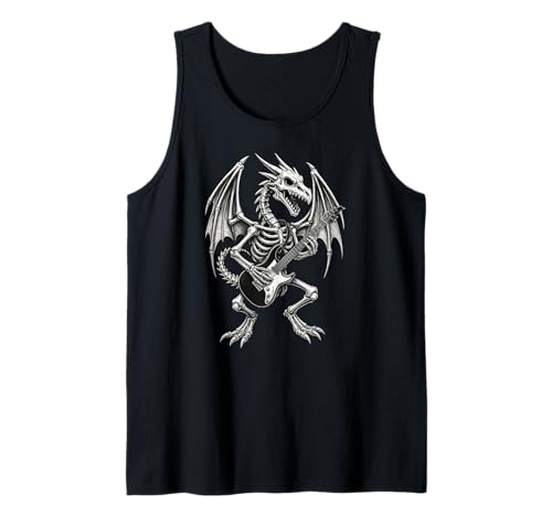 Skelett Drache E-Gitarre Halloween Musik Jungen Mädchen Tank Top Skelett Drache E-Gitarre Halloween Musik Jungen Mädchen Tank Top von DragonAxis1