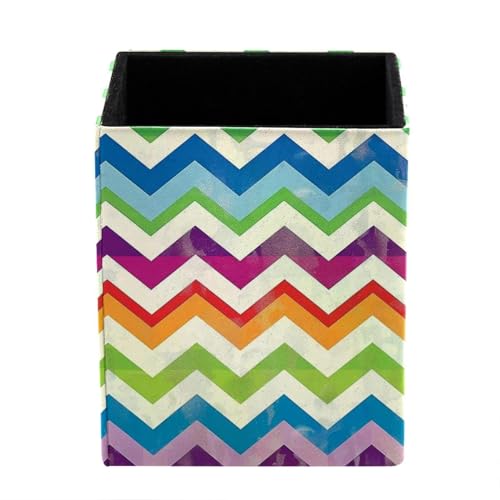 DragonBtu Schreibtisch-Stifthalter, Regenbogen-Zickzack-Muster, Stiftehalter, Federmäppchen, Tasse, Federmäppchen für Schreibtisch, Büro, Stifteetui für Schule, Kinder von DragonBtu